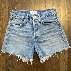 AGOLDE Parker Long Shorts Skywave Medium Wash Size 24